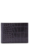 BOSCA CROC EMBOSSED LEATHER SMALL BIFOLD WALLET,81-197