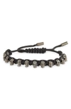 ALEXANDER MCQUEEN SKULL WOVEN CORD BRACELET,554660J16KB