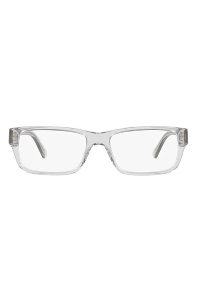 Prada 57mm Rectangular Optical Glasses In Grey