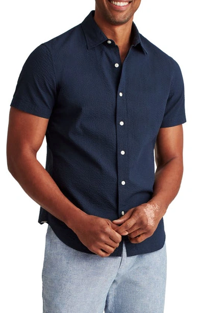 Bonobos Riviera Slim Fit Short Sleeve Button-up Shirt In Seersucker - Inkwell