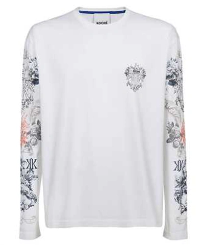 Koché Printed Long Sleeves T-shirt In White