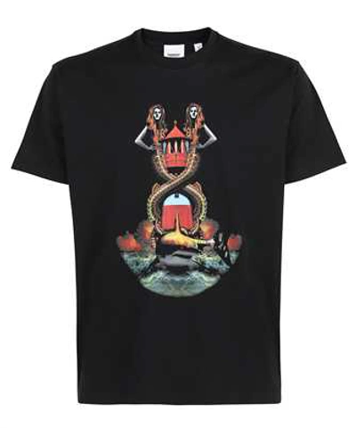 Burberry Mermaid Print Cotton Oversized T-shirt In Black