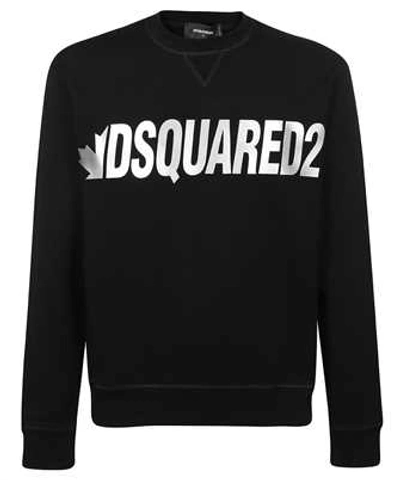 Dsquared2 Metal Logo Crewneck Sweatshirt In Black,silver