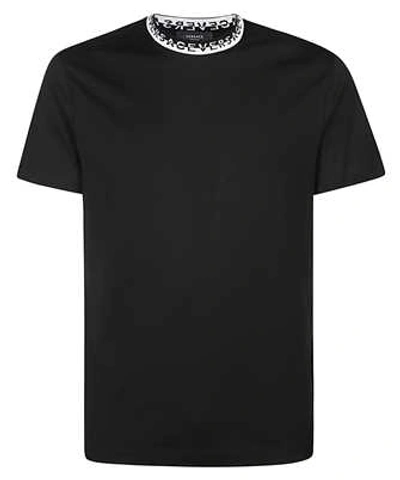 Versace Logo Collar T-shirt In Black