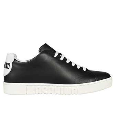 Moschino Rubber Logo Sole Sneakers In Black