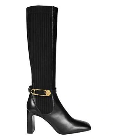 Versace Safety Pin Boots In Black