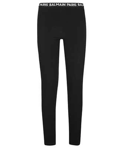 Balmain Logo Leggin Trousers In Black