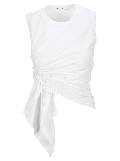 Alexander Wang T T By Alexander Wang Ruched Detail Tank Top In White