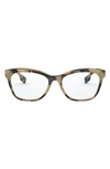 Burberry 54mm Square Optical Glasses In Spot Brown