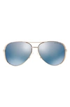 Michael Kors Collection 59mm Polarized Aviator Sunglasses In Gold