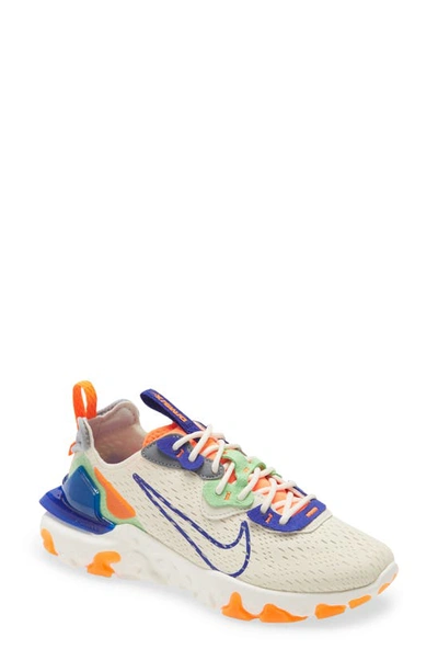 Nike React Vision High-top Sneakers In Pale Ivory,hyper Crimson,mean Green,concord
