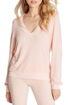 Wildfox Deep V-neck Baggy Beach Jumper Pullover In Pink Salt