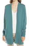 Nordstrom Everyday Open Front Cardigan In Teal Titanic