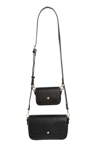 Mali + Lili 2-piece Vegan Leather Crossbody Bag In Black