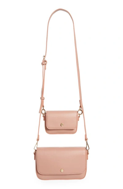 Mali + Lili 2-piece Vegan Leather Crossbody Bag In Blush