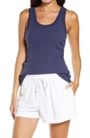 Papinelle Ribbed Shelf Bra Tank In Navy