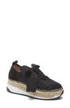 Free People Chapmin Espadrille Sneaker In Black Suede