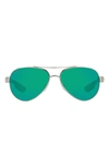 Costa Del Mar 56mm Polarized Aviator Sunglasses In Grey