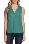 Vince Camuto Rumpled Satin Blouse In Old Teal Lake