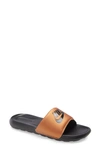 Nike Victori Slide Sandal In Black/ Metallic Copper