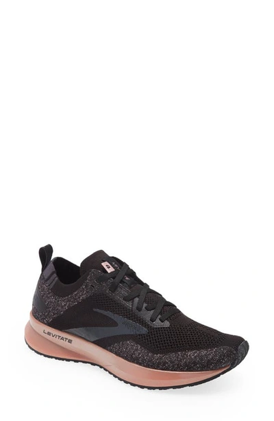 Brooks Women's Levitate 4 Running Sneakers From Finish Line In Black/ Ebony/ Rose Gold