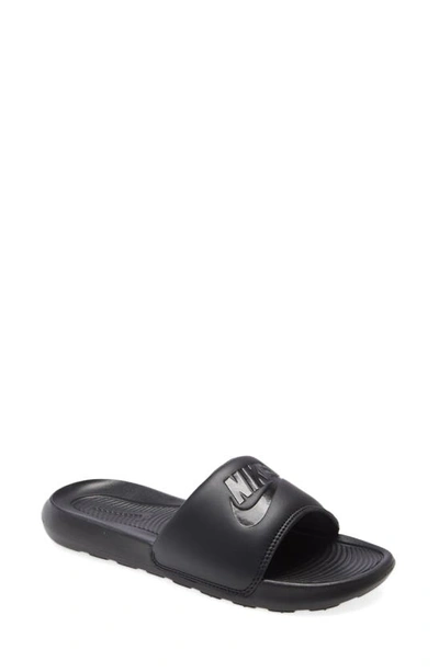 Nike Victori Slide Sandal In Black/ Black/ Black