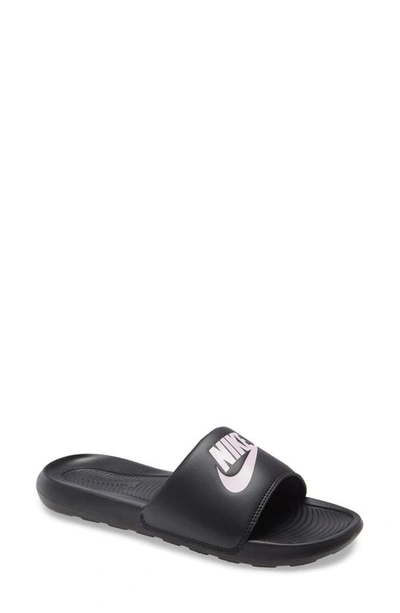 Nike Victori Slide Sandal In Black/ Arctic Pink/ Black