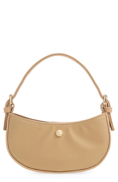 Mali + Lili Mini Nylon Baguette Bag In Tan