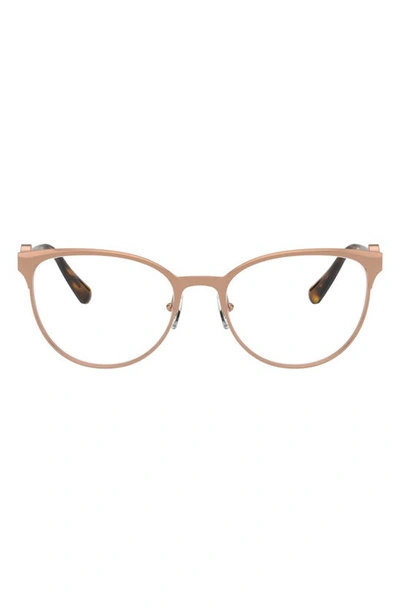 Versace 54mm Cat Eye Optical Glasses In Pink,gold