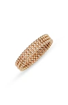 Poppy Finch Triple Row Beaded Pinkie Ring In 14kyg