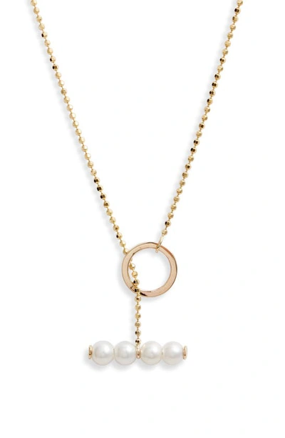 Poppy Finch Baby Pearl Toggle Necklace In 14kyg