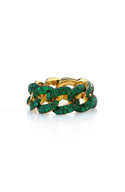 Shay Essentials Green Garnet Chain Link Ring