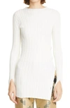 ADAM LIPPES SIDE BUTTON RIBBED TUNIC,P21629CG