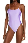 Jade Swim Trophy Open-back One-piece In Iris Sheen