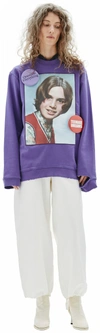 Raf Simons Purple Distressed 'teenage Dreams' Sweatshirt In Purple