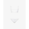 Hunza G White Cropped Xandra Bikini In White