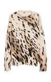 R13 WOMEN'S OVERSIZED CHEETAH-PRINT COTTON SWEATER