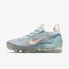 Nike Tricolor Air Vapormax 2021 Flyknit Sneakers In Light Dew,light Arctic Pink,anthracite,white