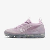 Nike Women's Air Vapormax 2021 Fly Knit Running Sneakers From Finish Line In Light Arctic Pink,summit White,metallic Silver,iced Lilac