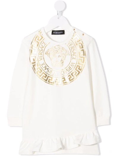 Versace Baby Girl's Metallic Graphic Sweater In White