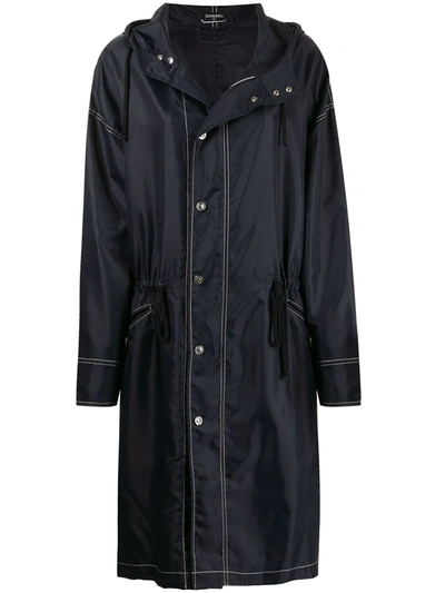 Pre-owned Chanel 1990s Single-breasted Raincoat In Blue