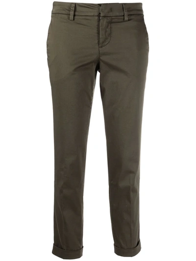 Fay Cropped Chino Trousers In Green