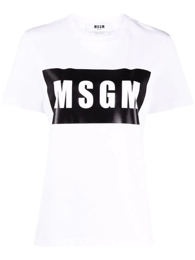 Msgm Logo Print T-shirt - 白色 In White