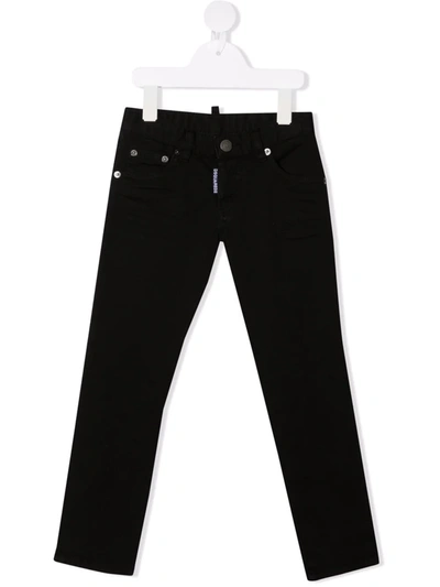 Dsquared2 Kids' Straight Leg Jeans In Black