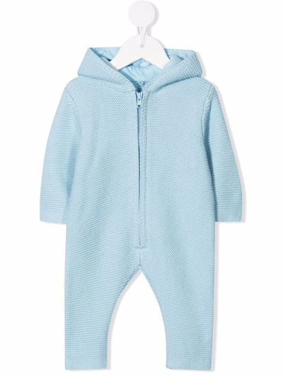 Stella Mccartney Light-blue Jumpsuit For Baby Boy With Bears Ears In 蓝色