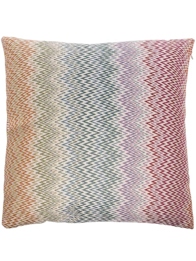 Missoni Arras Chevron-pattern Cushion In Nude