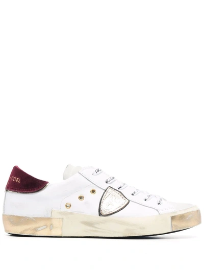 Philippe Model Prsx Mixage Velour Low-top Sneakers In Weiss