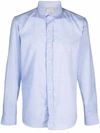 Brunello Cucinelli Light Blue Plain Long-sleeved Shirt In Blau
