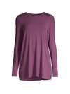 Eileen Fisher Crewneck Long Sleeve Tunic In Plum