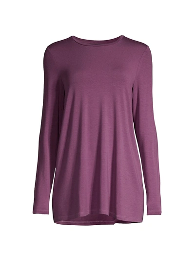 Eileen Fisher Crewneck Long Sleeve Tunic In Plum